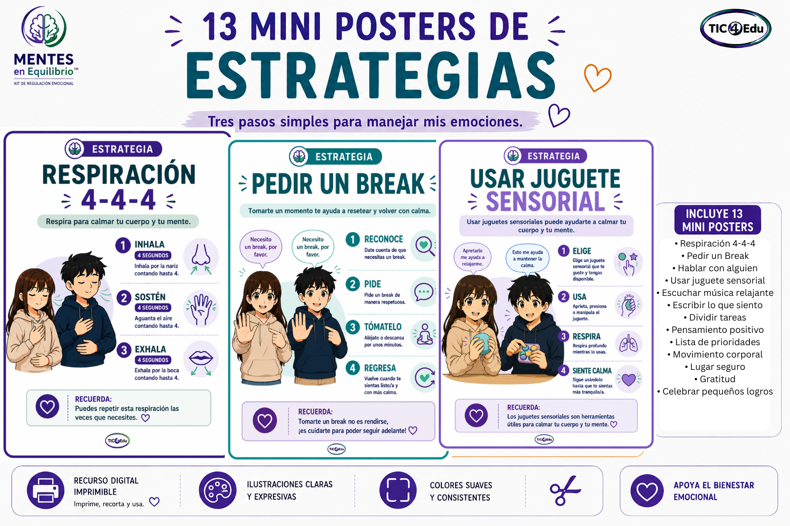 Mini posters de estrategias