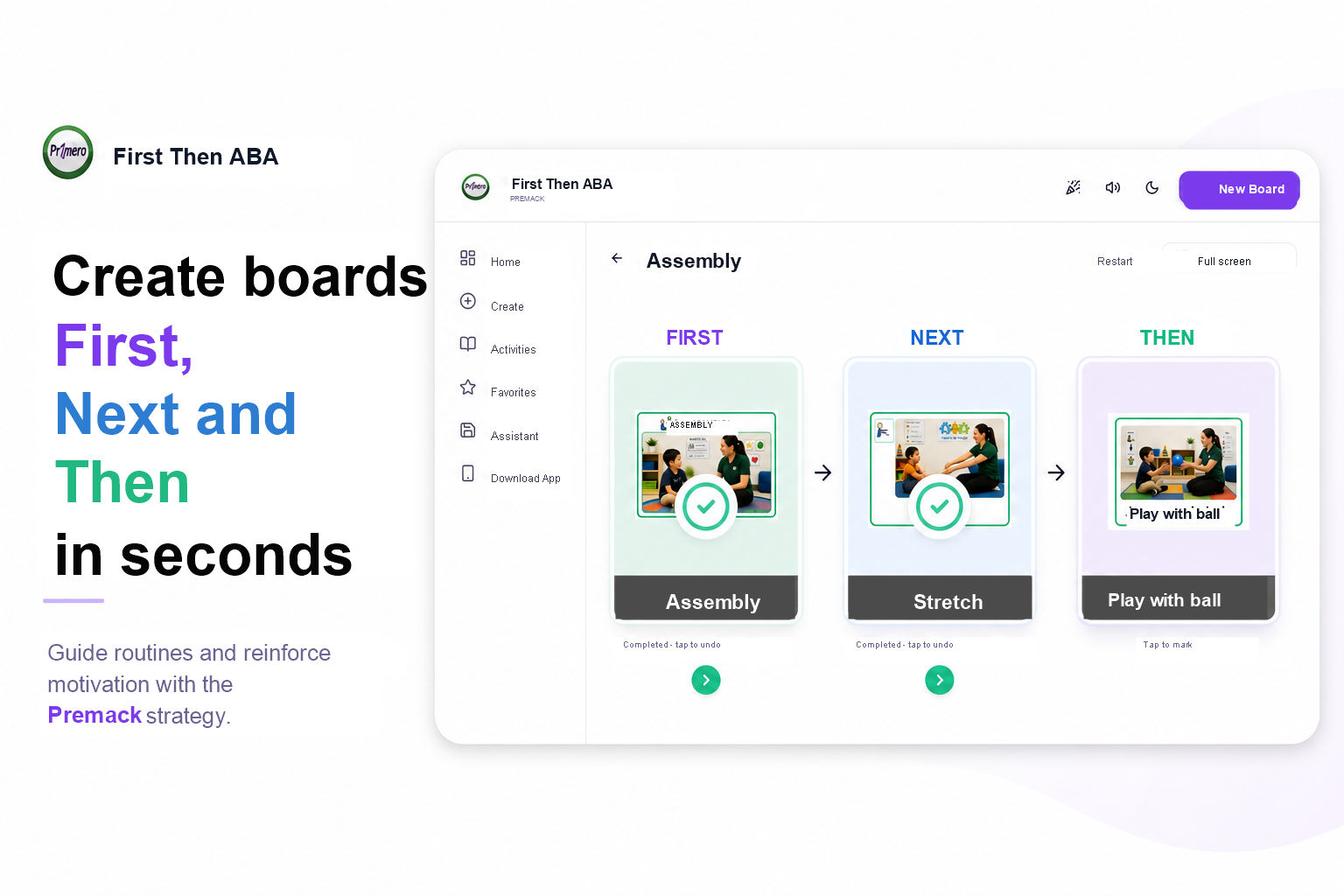 Three-step board presentation